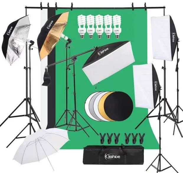 Photography Lighting Kit With Backdrop - مجموعة إضاءة التصوير الفوتوغرافي، صندوق إضاءة