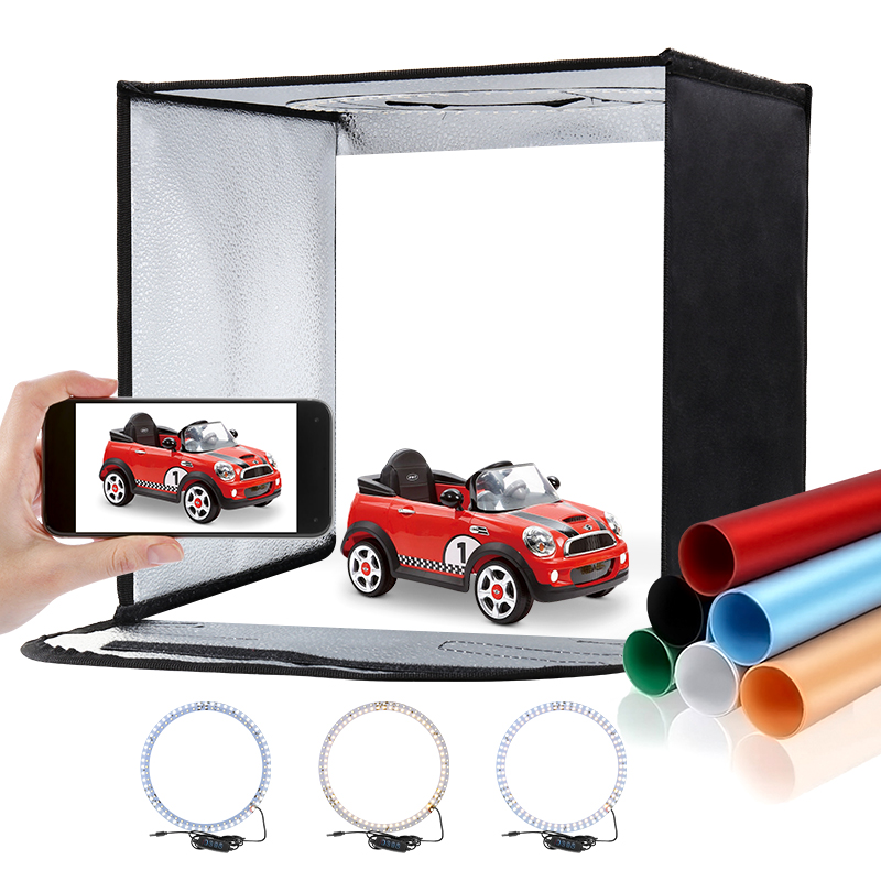 Photography Lighting Kit With Backdrop - 11.8x11.8 بوصة أضعاف صور إضاءة الاستوديو