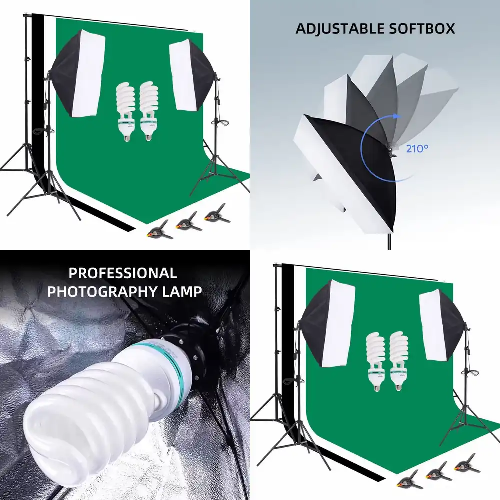 Photography Lighting Kit With Backdrop - معدات استوديو التصوير الفوتوغرافي: حامل خلفية