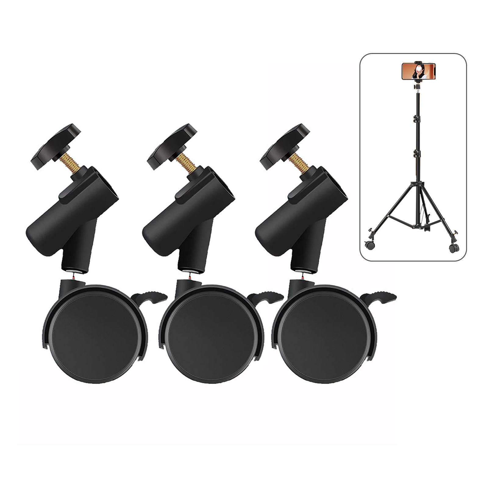 Photography Video Lighting Kit - مجموعة من 3 عجلات مرنة بقطر