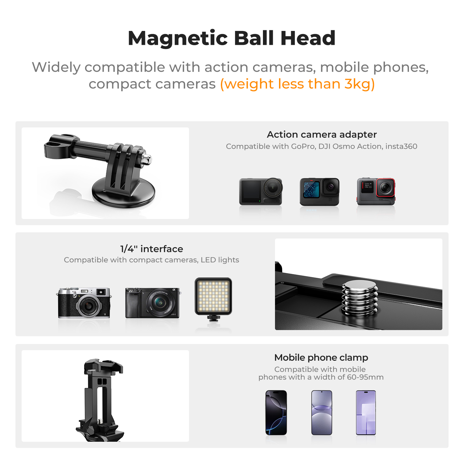 حامل كاميرا مغناطيسي من K&F CO - مراجعة Gopro Action Camera Hero 12 Black وسعره