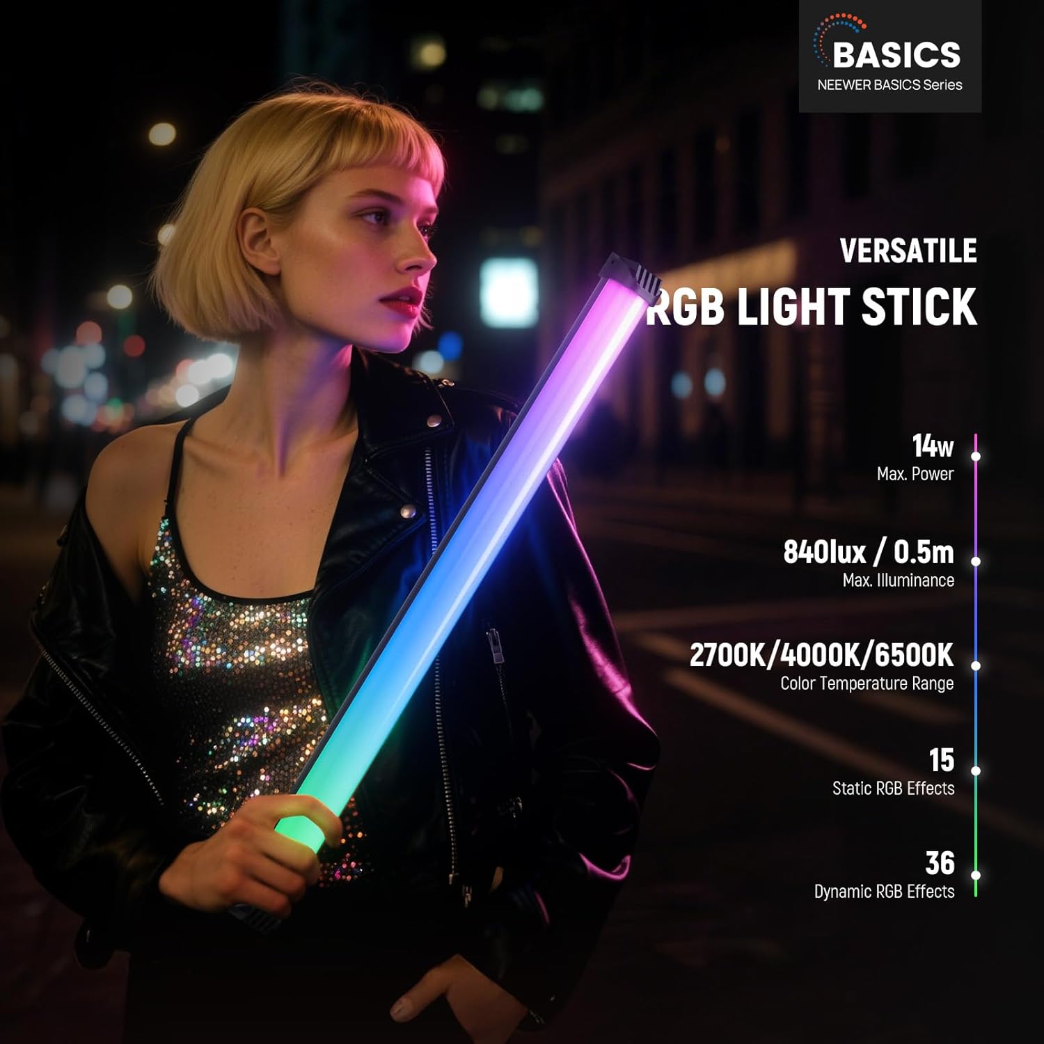 NEEWER Basics عصا إضاءة RGB مغ - مراجعة Photography Lighting Youtube وسعره