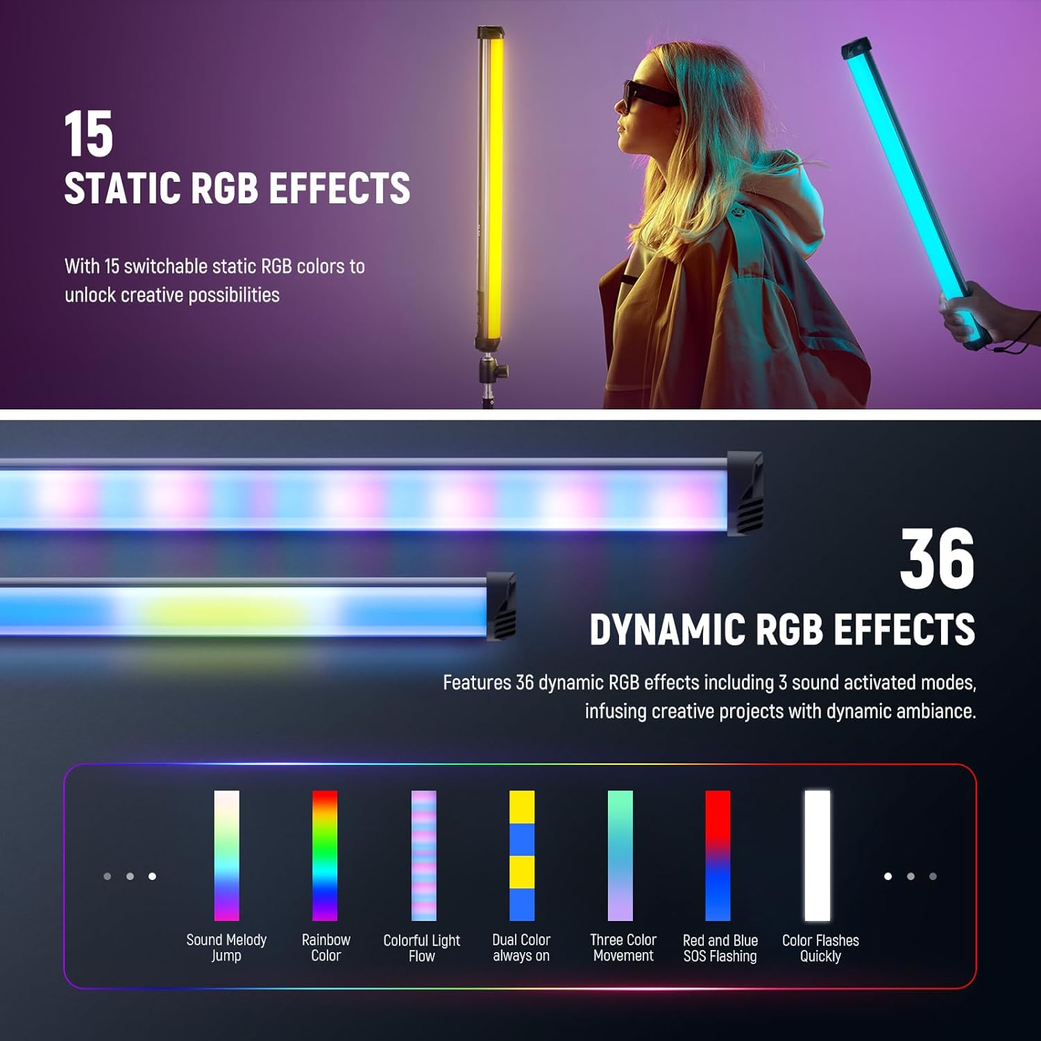 NEEWER Basics عصا إضاءة RGB مغ - مراجعة Photography Lighting Youtube وسعره