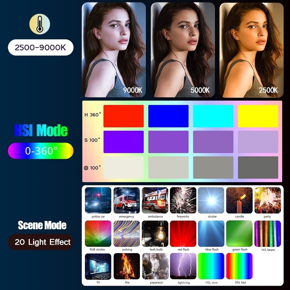 50 سنتيمتر RGB عصا ضوء عصا خفي - مراجعة Photography Lighting Youtube وسعره