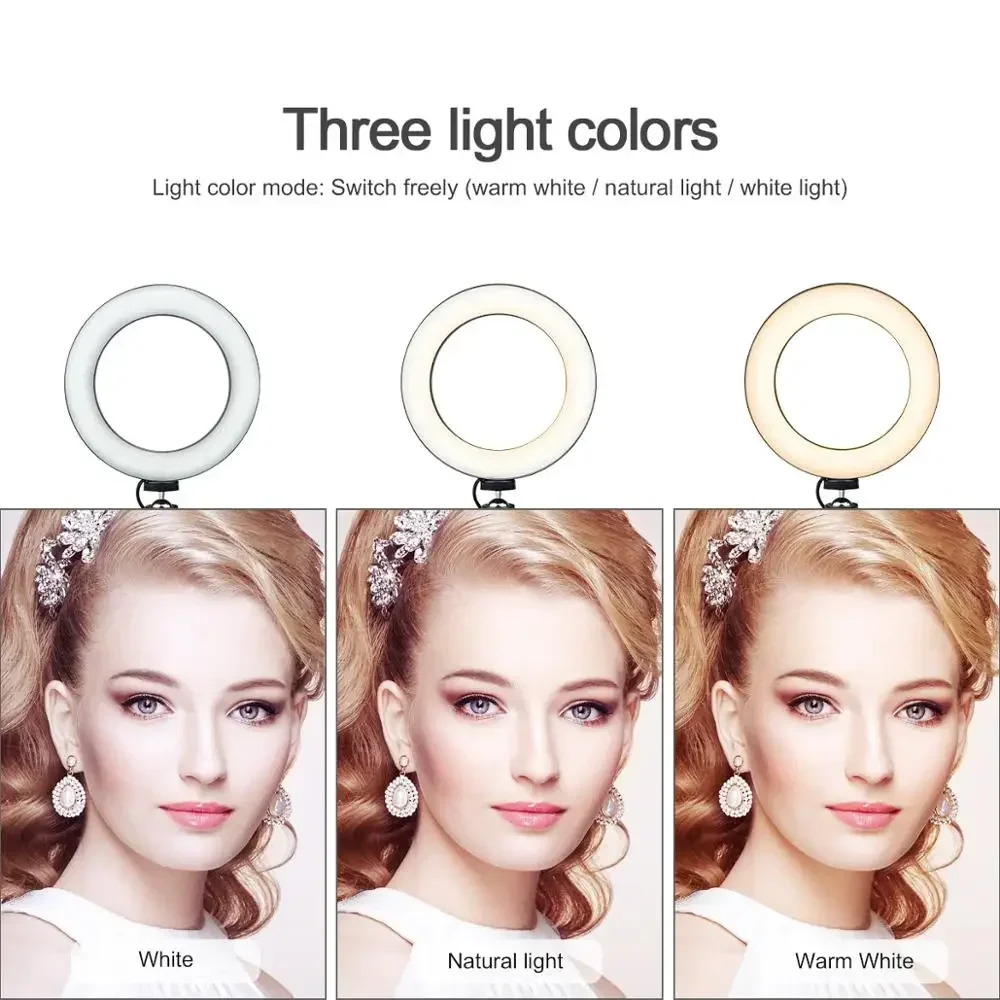 مصباح حلقي صغير LED بثلاثة أوض - مراجعة Photography Lighting Youtube وسعره