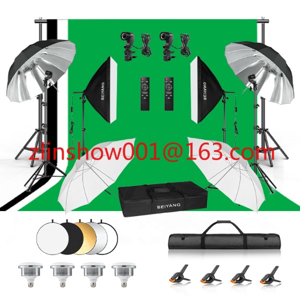 معدات استوديو الصور 2.6*3 م/2* - مراجعة Photography Lighting Kit With Backdrop وسعره