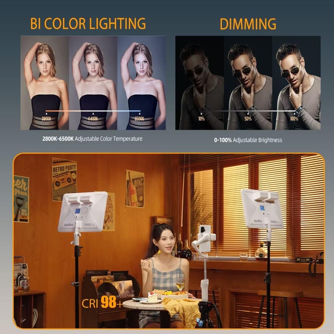 Godox P260C Pro LED لوحة إضاءة - مراجعة Photography Lighting Youtube وسعره