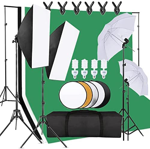 مجموعة معدات استوديو الصور الف - مراجعة Photography Lighting Kit With Backdrop وسعره