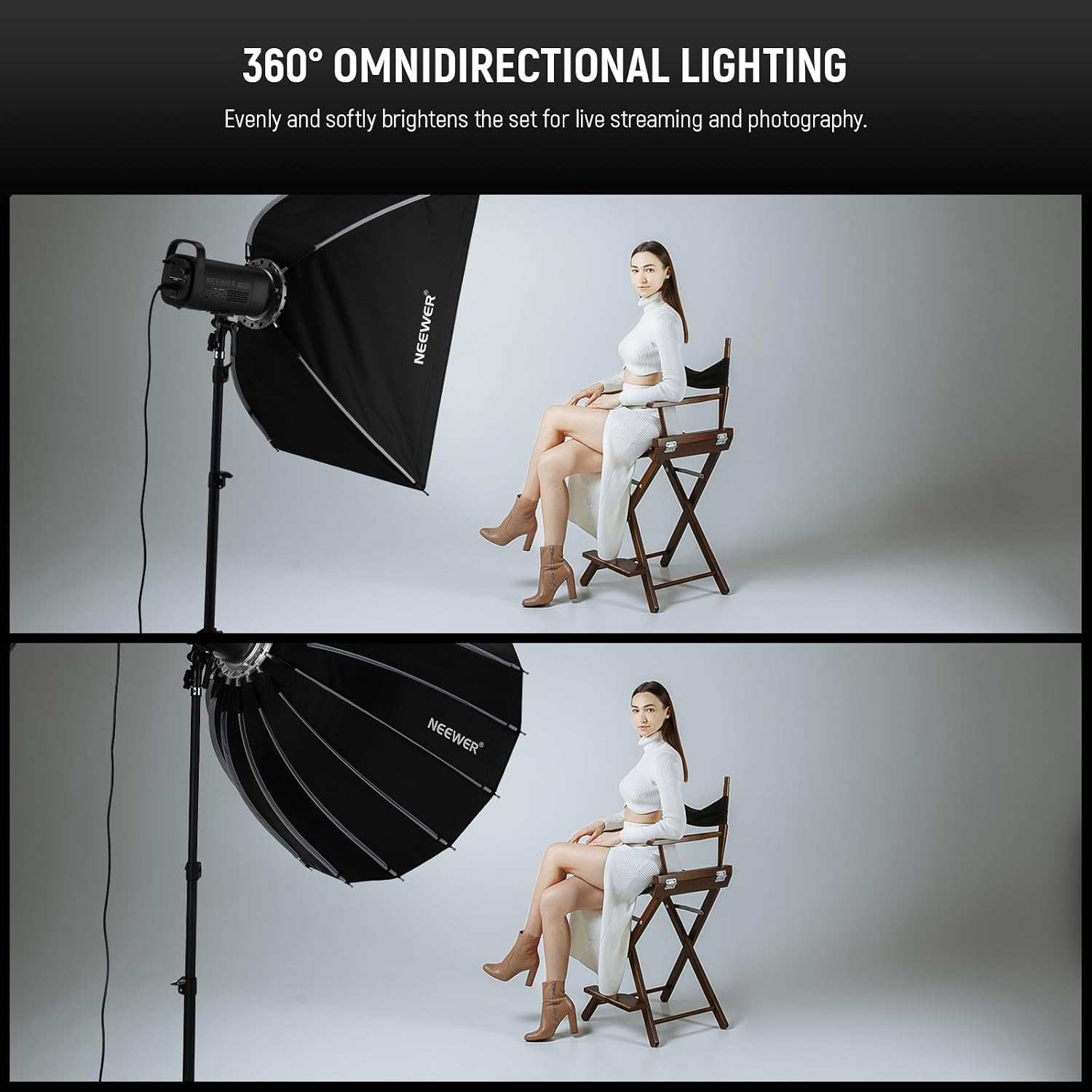 صندوق إضاءة بارابولي مع قاعدة  - مراجعة Photography Video Lighting Kit وسعره