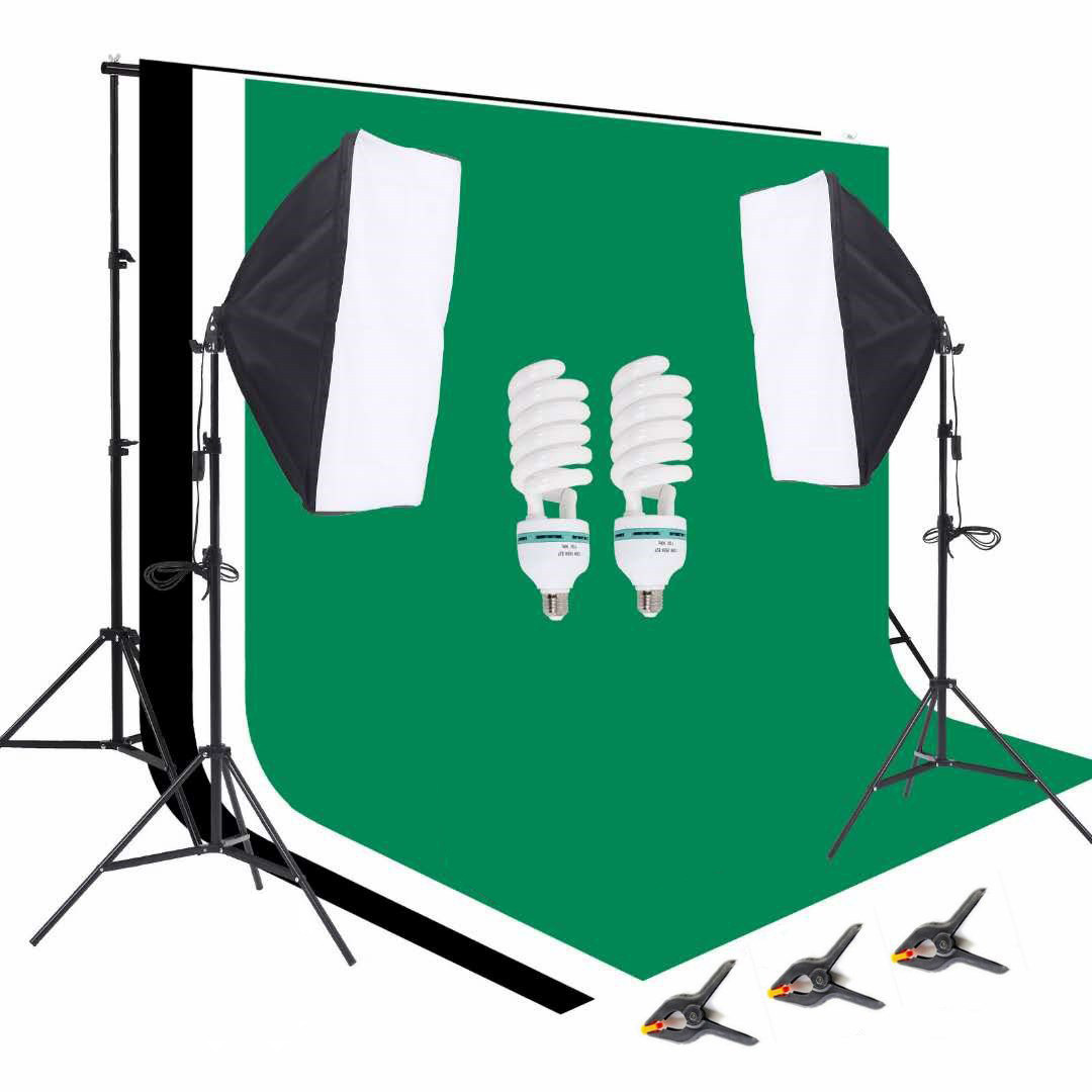 معدات استوديو التصوير الفوتوغر - مراجعة Photography Lighting Kit With Backdrop وسعره