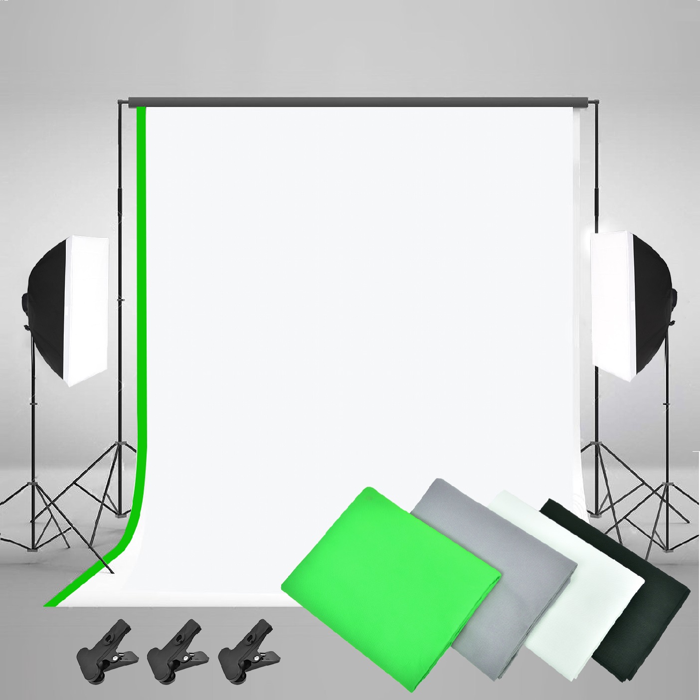 طقم تصوير احترافي كامل من Gold - مراجعة Photography Lighting Kit With Backdrop وسعره