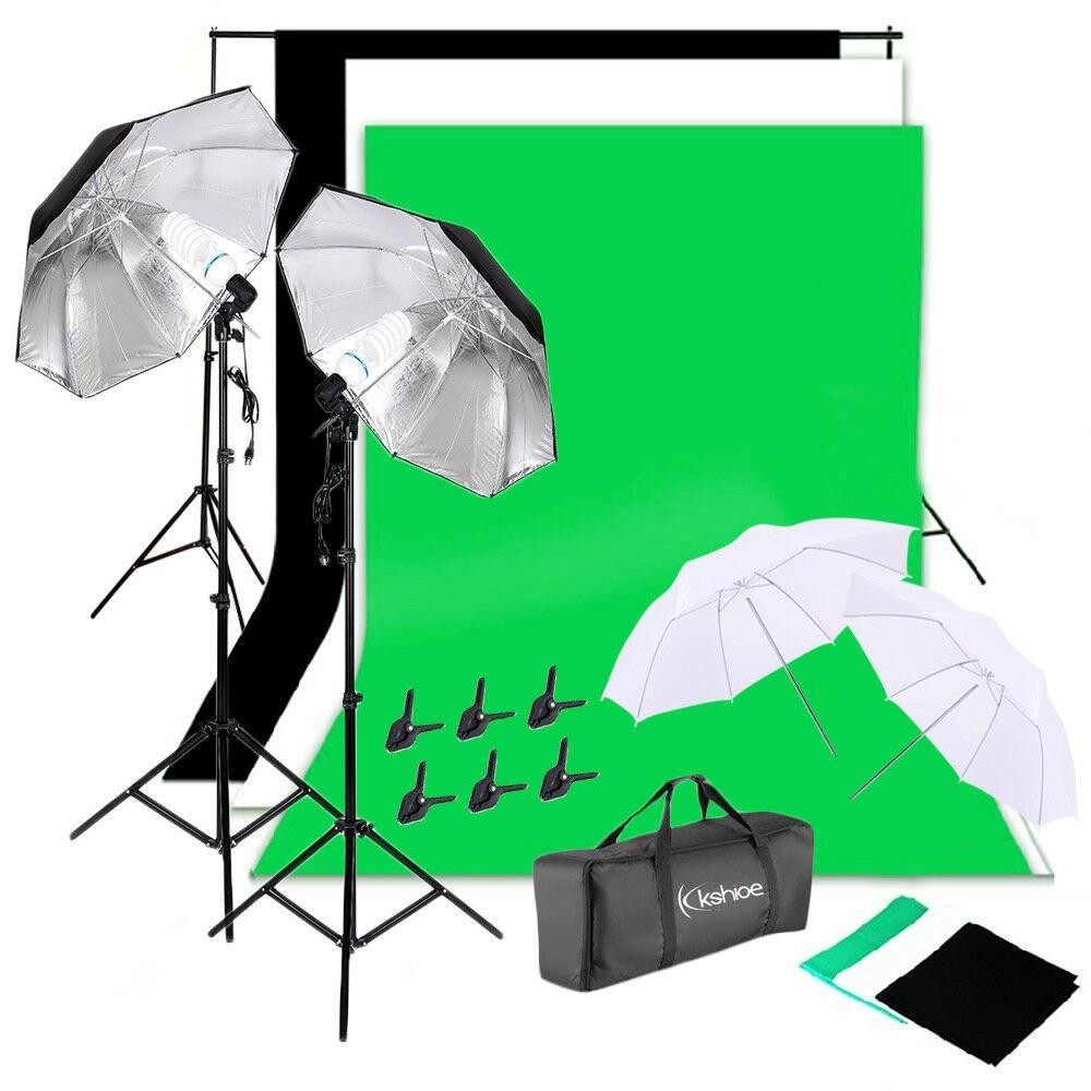 مجموعة إضاءة استوديو التصوير ا - مراجعة Photography Lighting Kit With Backdrop وسعره