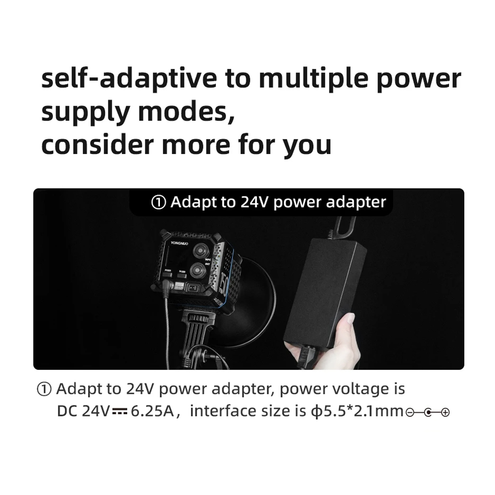 محول طاقة Yongnuo 24V 6.25A DC - مراجعة Photography Video Lighting Kit وسعره
