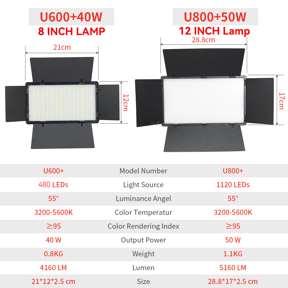 U800 U600 LED صور استوديو الفي - مراجعة Photography Lighting Youtube وسعره